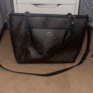 Black and Brown coach tote